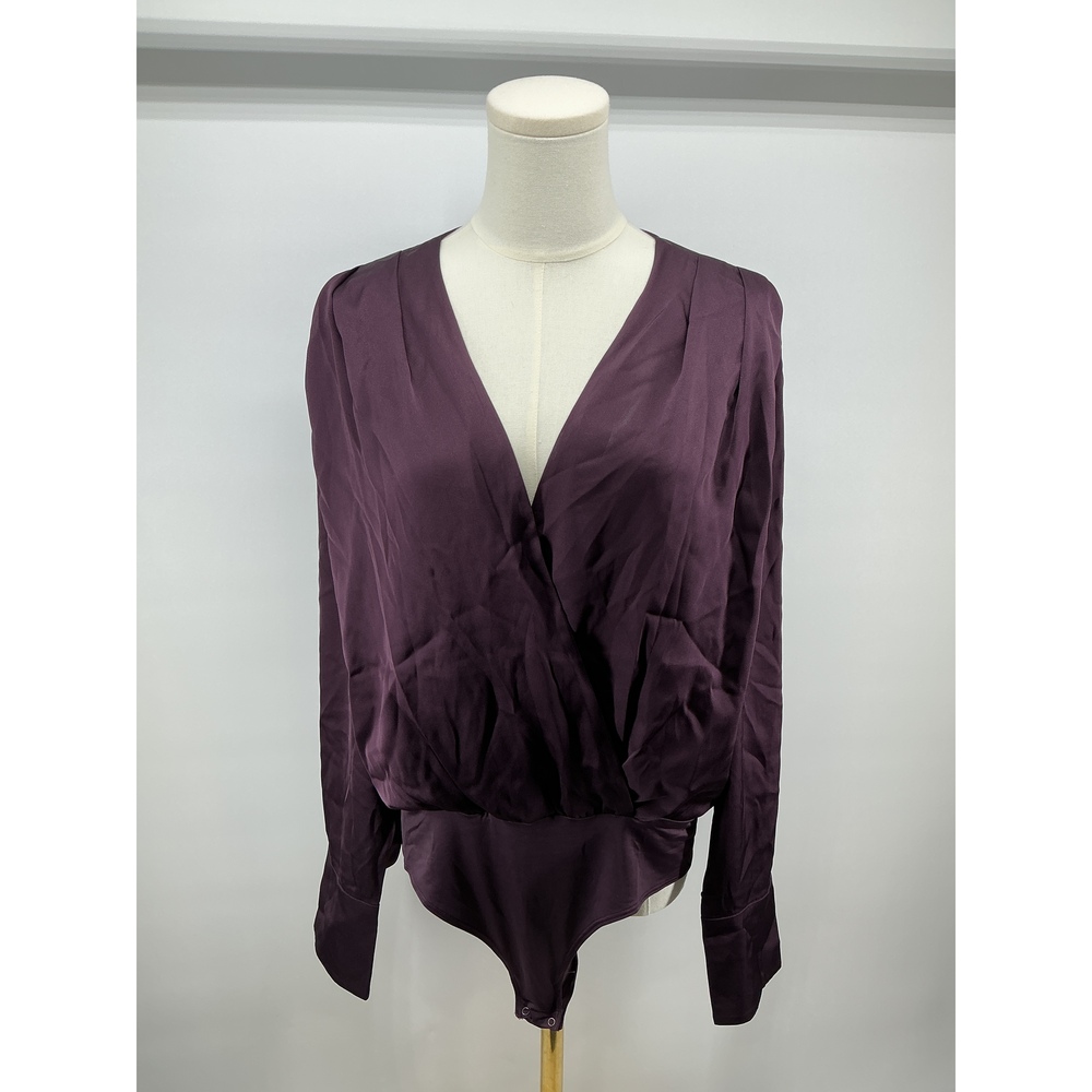 Washable Stretch Silk Surplice Bodysuit